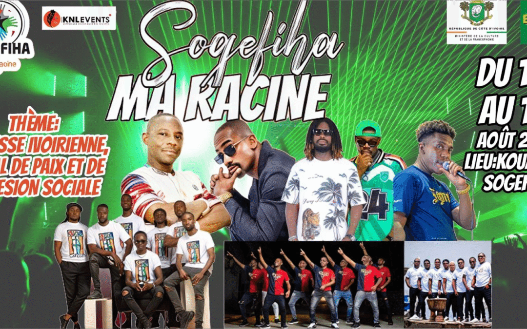 5e édition SOGEFIHA MA RACINE: Rendez-vous du 14 au 17 Août, avec une pléiade d&rsquo;artistes,Espoir 2000, Ariel Sheney, Yabongo, Dj Léo