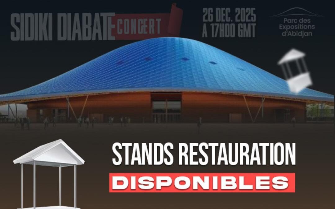Concert Sidiki Diabaté: Bonne nouvelle pour le public Abidjanais qui bénéficiera de Stands de Restauration