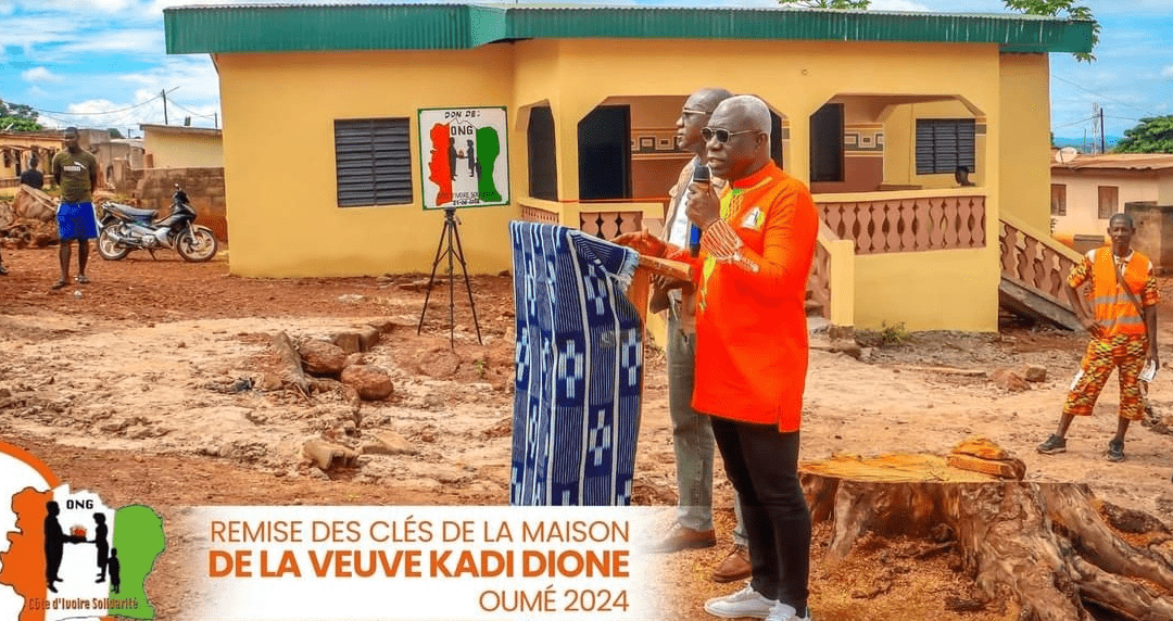 Action Sociale:  L&rsquo;ONG « Côte d&rsquo;Ivoire Solidarité » fait le bonheur d&rsquo;une veuve en lui offrant une maison