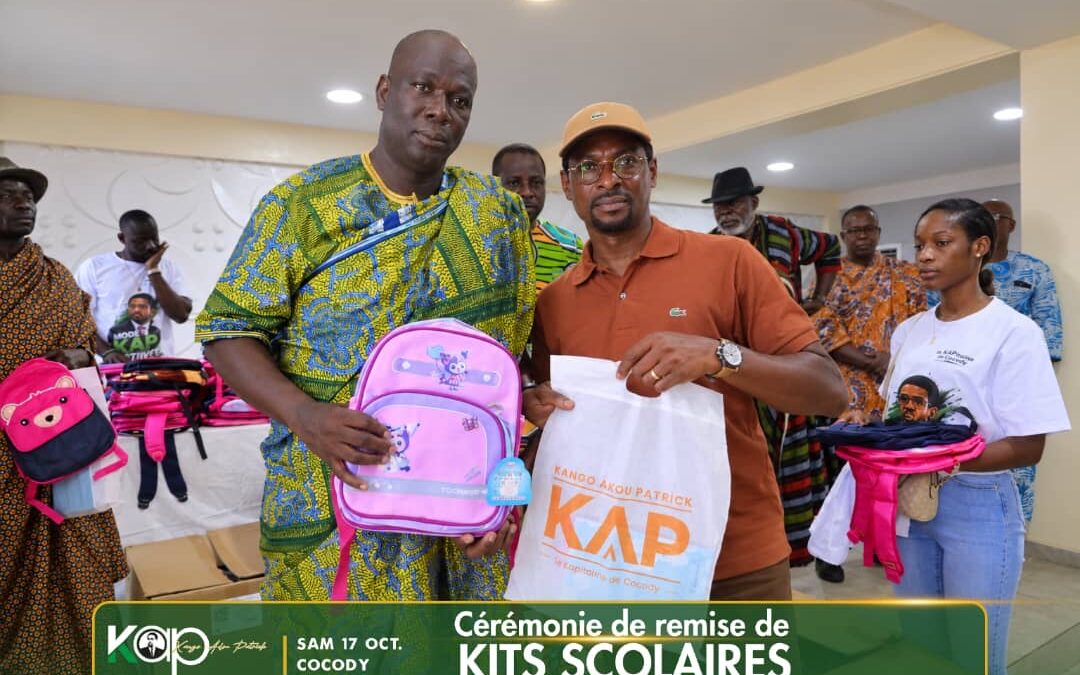 Rentrée scolaire: Kango Akou Patrick offre près de 600 kits scolaires aux familles défavorisées des 11 Villages Atchans de Cocody